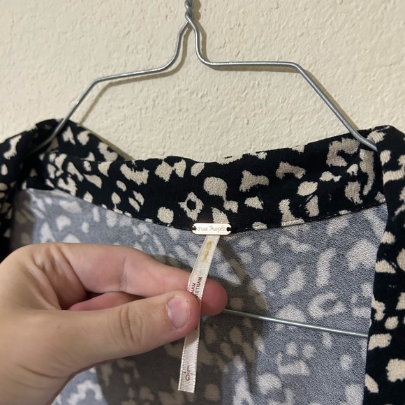 NWT Free People Marsaille Cut Out Mini Dress Black Combo Size Large Wrap Strings - Picture 9 of 11